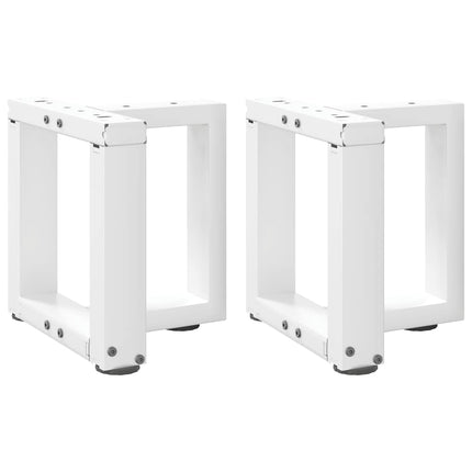 Soffbordsben T-formade 2 st vita 30x25x(30-31) cm stål