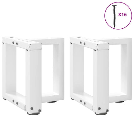 Soffbordsben T-formade 2 st vita 30x25x(30-31) cm stål