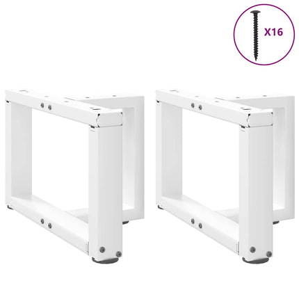 Soffbordsben T-formade 2 st vita 40x25x(30-31) cm stål