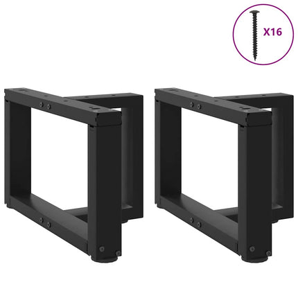 Soffbordsben T-formade 2 st svarta 50x25x(30-31) cm stål