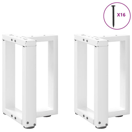 Soffbordsben T-formade 2 st vita 28x25x(42-43) cm stål
