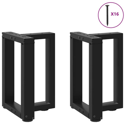 Soffbordsben T-formade 2 st svarta 38x25x(42-43) cm stål