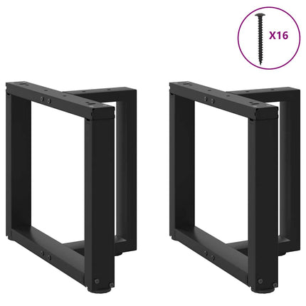 Soffbordsben T-formade 2 st svarta 50x25x(42-43) cm stål