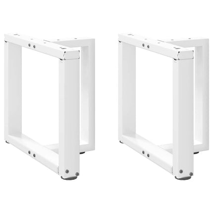 Soffbordsben T-formade 2 st vita 50x25x(42-43) cm stål