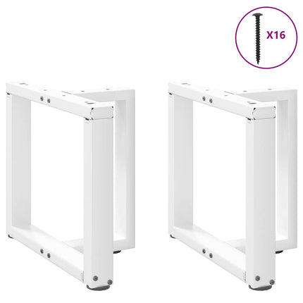 Soffbordsben T-formade 2 st vita 50x25x(42-43) cm stål
