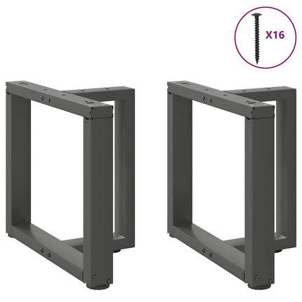 Soffbordsben T-formade 2 st antracit 50x25x(42-43) cm stål