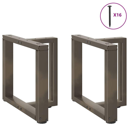 Soffbordsben T-formade 2 st svarta 50x25x(42-43) cm stål