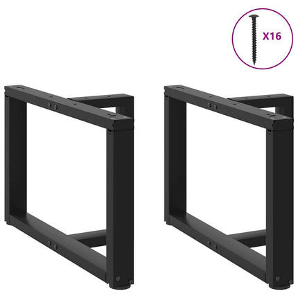 Soffbordsben T-formade 2 st svarta 70x25x(42-43) cm stål