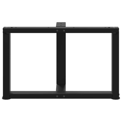 Soffbordsben T-formade 2 st svarta 70x25x(42-43) cm stål