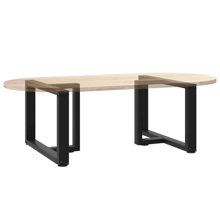 Soffbordsben T-formade 2 st svarta 70x25x(42-43) cm stål