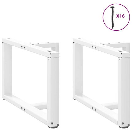 Soffbordsben T-formade 2 st vita 70x25x(42-43) cm stål