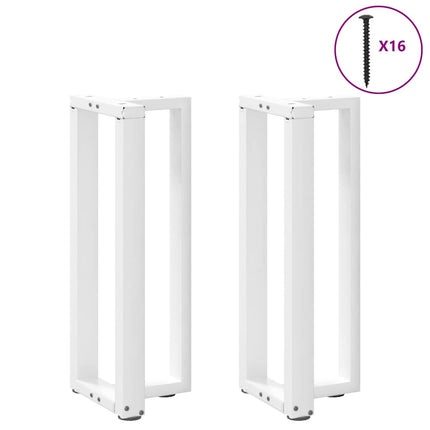 Konsolbordsben T-formade 2 st vita 25x28x(72-73) cm stål
