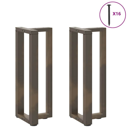 Konsolbordsben T-formade 2 st svarta 25x28x(72-73) cm stål