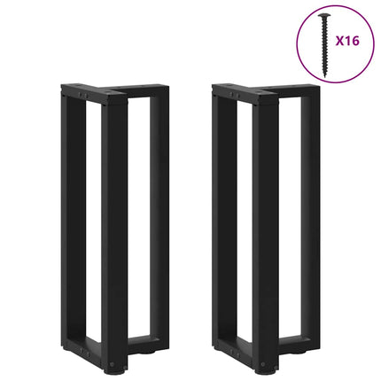 Konsolbordsben T-formade 2 st svarta 38x25x(72-73) cm stål