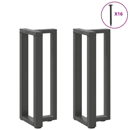 Konsolbordsben T-formade 2 st antracit 38x25x(72-73) cm stål