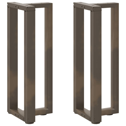 Konsolbordsben T-formade 2 st svarta 38x25x(72-73) cm stål