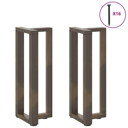 Konsolbordsben T-formade 2 st svarta 38x25x(72-73) cm stål