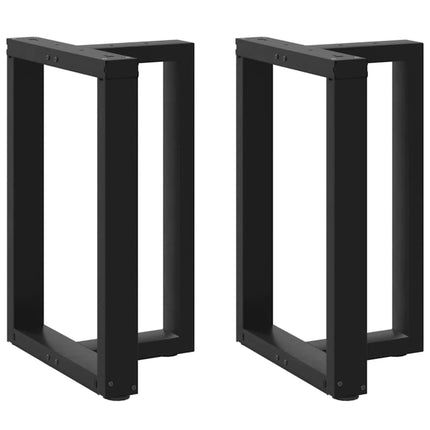 Matbordsben T-formade 2 st svarta 50x35x(72-73) cm stål