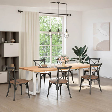 Matbordsben T-formade 2 st vita 50x35x(72-73) cm stål