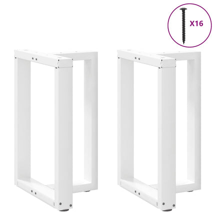 Matbordsben T-formade 2 st vita 50x35x(72-73) cm stål