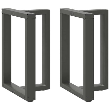 Matbordsben T-formade 2 st antracit 50x35x(72-73) cm stål
