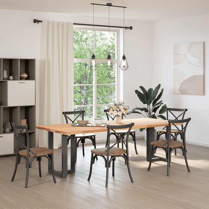 Matbordsben T-formade 2 st antracit 50x35x(72-73) cm stål