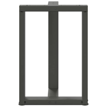 Matbordsben T-formade 2 st antracit 50x35x(72-73) cm stål