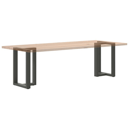 Matbordsben T-formade 2 st antracit 50x35x(72-73) cm stål