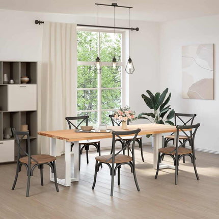 Matbordsben T-formade 2 st vita 60x35x(72-73) cm stål