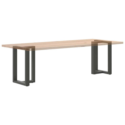 Matbordsben T-formade 2 st antracit 60x35x(72-73) cm stål