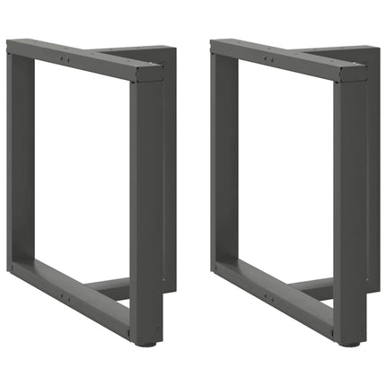 Matbordsben T-formade 2 st antracit 70x35x(72-73) cm stål