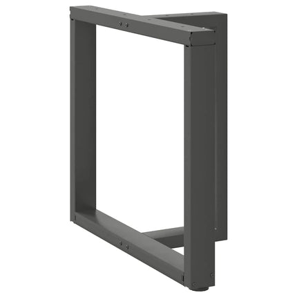 Matbordsben T-formade 2 st antracit 70x35x(72-73) cm stål