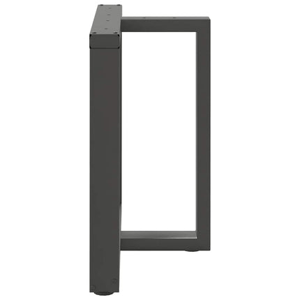 Matbordsben T-formade 2 st antracit 70x35x(72-73) cm stål