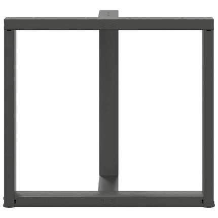 Matbordsben T-formade 2 st antracit 70x35x(72-73) cm stål