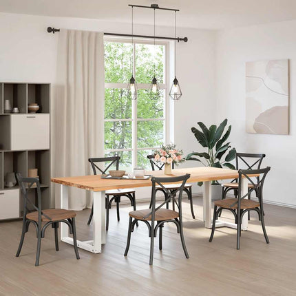 Matbordsben T-formade 2 st vita 80x35x(72-73) cm stål