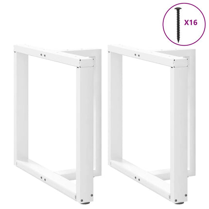 Matbordsben T-formade 2 st vita 80x35x(72-73) cm stål