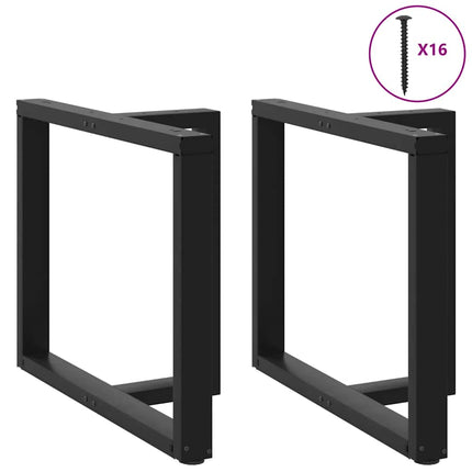 Matbordsben T-formade 2 st svarta 90x35x(72-73) cm stål