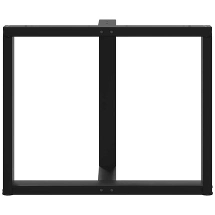 Matbordsben T-formade 2 st svarta 90x35x(72-73) cm stål