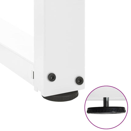 Matbordsben T-formade 2 st vita 90x35x(72-73) cm stål