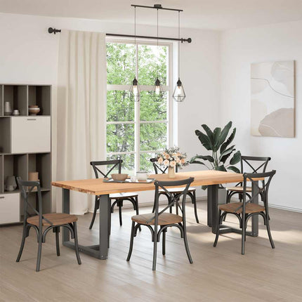 Matbordsben T-formade 2 st antracit 90x35x(72-73) cm stål