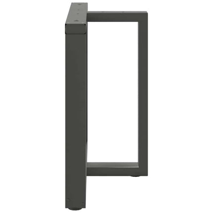Matbordsben T-formade 2 st antracit 90x35x(72-73) cm stål