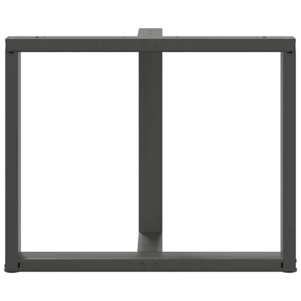 Matbordsben T-formade 2 st antracit 90x35x(72-73) cm stål