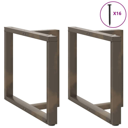 Matbordsben T-formade 2 st svarta 90x35x(72-73) cm stål