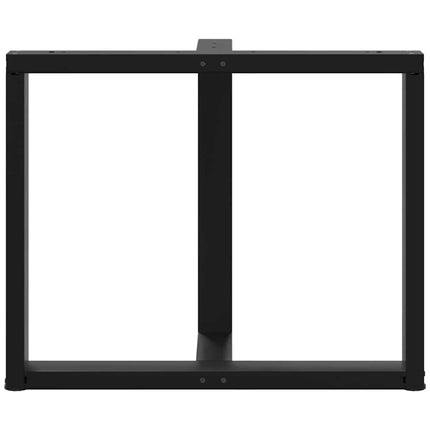 Matbordsben T-formade 2 st svarta 100x35x(72-73) cm stål