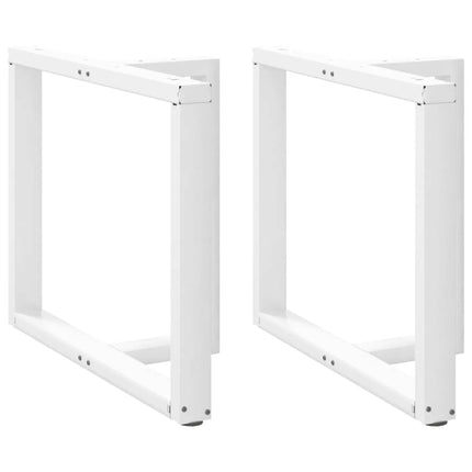 Matbordsben T-formade 2 st vita 100x35x(72-73) cm stål