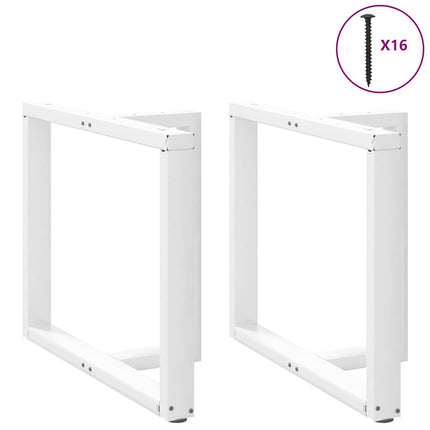 Matbordsben T-formade 2 st vita 100x35x(72-73) cm stål