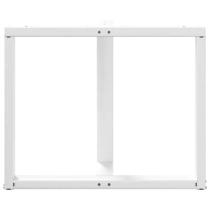 Matbordsben T-formade 2 st vita 100x35x(72-73) cm stål