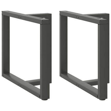 Matbordsben T-formade 2 st antracit 100x35x(72-73) cm stål
