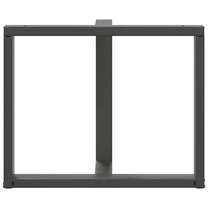 Matbordsben T-formade 2 st antracit 100x35x(72-73) cm stål