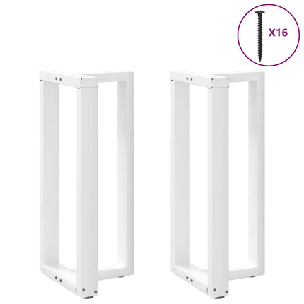 Barbordsben T-formade 2 st vita 40x35x(90-91) cm stål